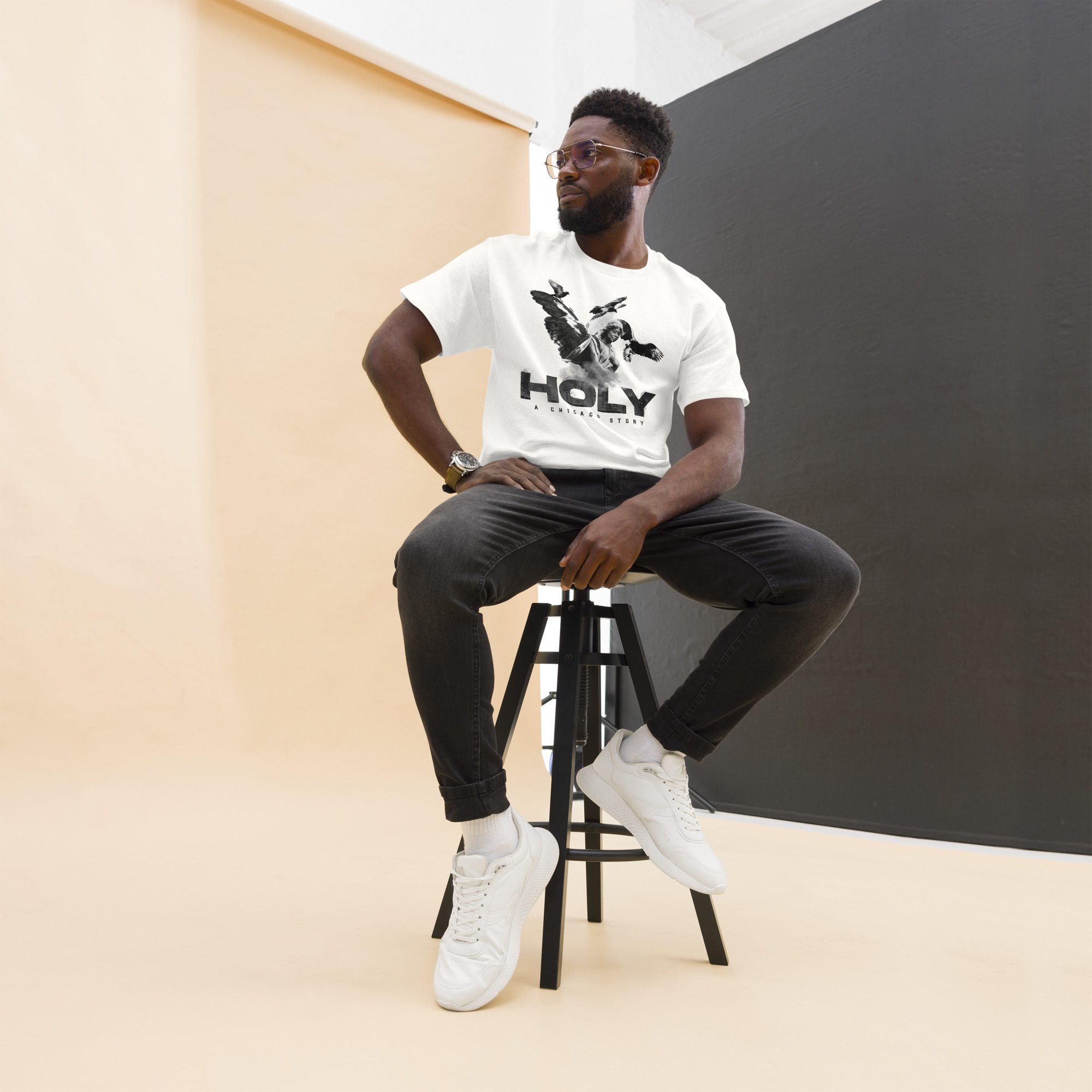 "HOLY - A Chicago Story" White Unisex T-Shirt - Image 4