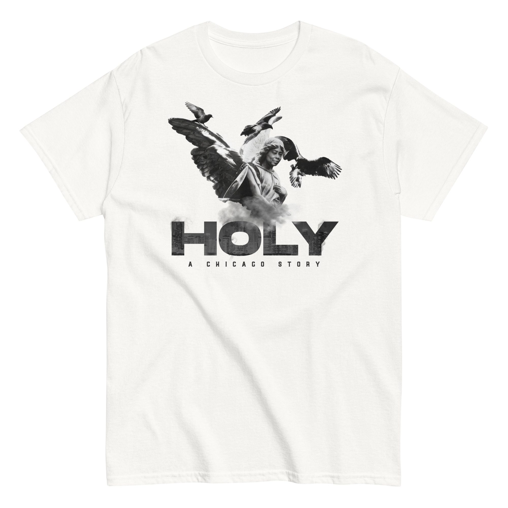 "HOLY - A Chicago Story" White Unisex T-Shirt